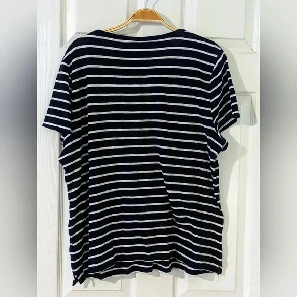 Talbots Women's XL Striped T-Shirt with Floral Embellishments - Picture 4 of 5